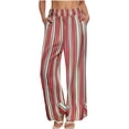 thumbnail image 1 of Womens Ruffle Flowy Pants Wide Leg Loungewear Elastic High Waisted Striped Pants Loose Casual Beach Travel Trousers Sweat Pants Women XL, 1 of 7