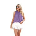 thumbnail image 1 of Womens Ruffle Neck Sleeveless Tank Tops  XXL, 1 of 8