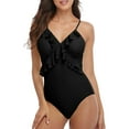 thumbnail image 1 of Womens Ruffle One Piece Bathing Suits Flounce Backless Monokinis Swimsuits, 1 of 6