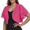 Womens Ruffle Short Sleeve Sheer Cardigan Women Shrugs for Dresses Summer Lightweight Open Front Cropped Bolero