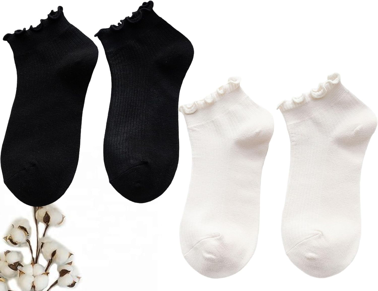 Womens Ruffle Socks Ankle Classic Basic Colorful Cotton Running Athletic Dress Sock Crew Size5-9