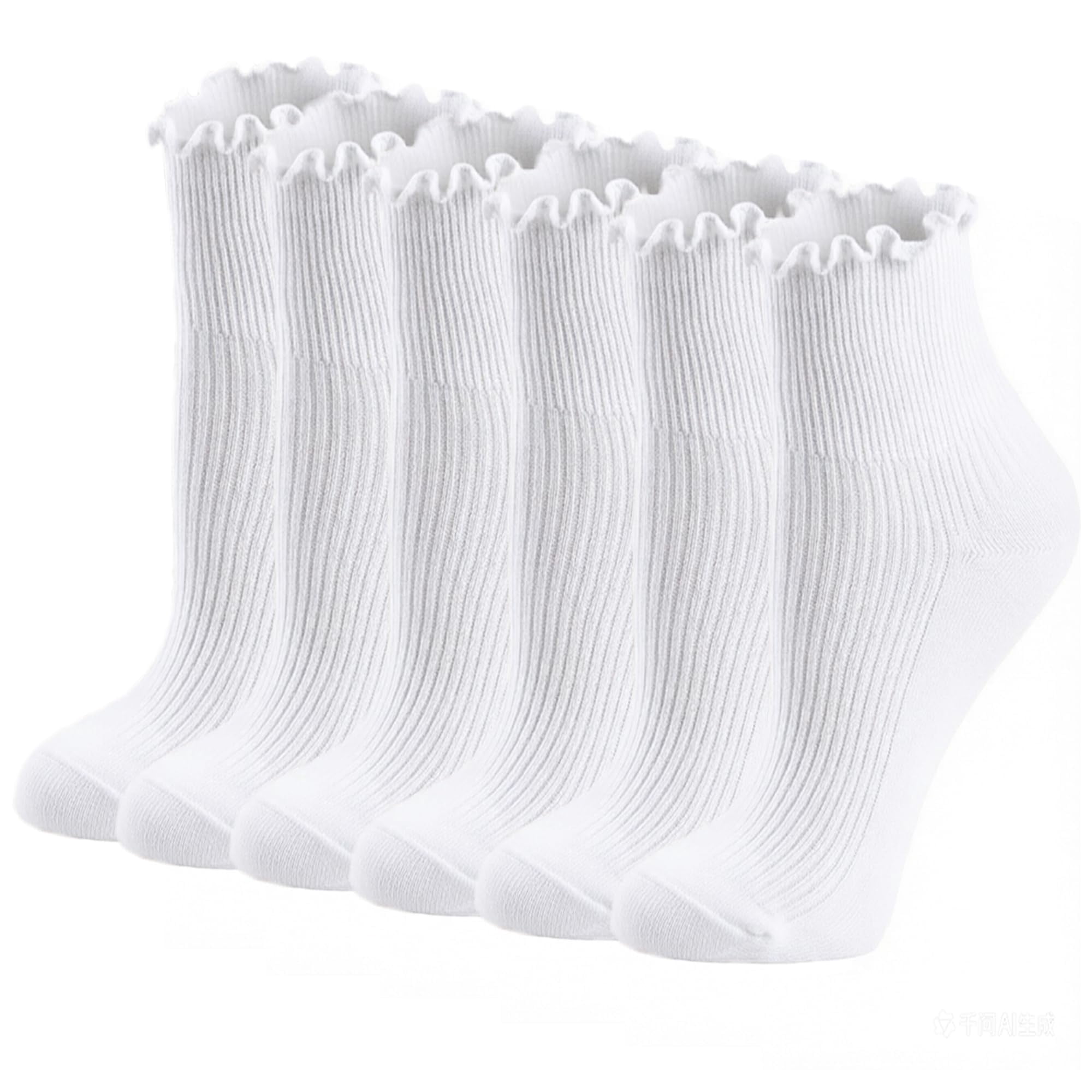 Womens Ruffle Socks Cute Ankle Winter Warm Knit Cotton Frilly Socks ...