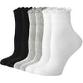 thumbnail image 1 of Womens Ruffle Socks Cute Frilly Ankle Socks Quarter Crew Socks for Women Girl, 1 of 7