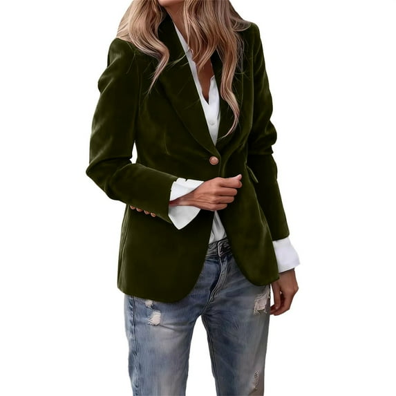 Womens Ruffled Asymmetric Long Velvet Coat Velvet Jackets Women's Women's Velvet Suit Jackets Button Up Fall Winter Outerwear Work Coats 2025(XXL)