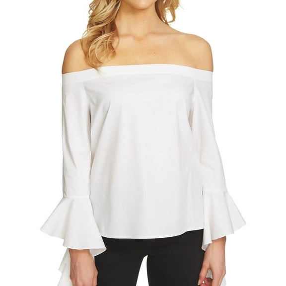 Womens Ruffled Sleeves Off-The-Shoulder Blouse