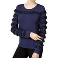 thumbnail image 1 of Womens Ruffled-Trim Basic T-Shirt, 1 of 2