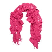 Womens Ruffled Trip Scarf - Pink