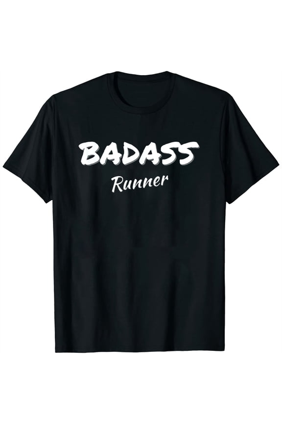 Womens Running Apparel Badass Runner T-Shirt Black 2X-Large