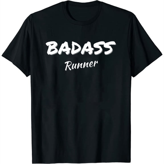 Womens Running Apparel Badass Runner T-Shirt Black X-Large