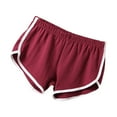thumbnail image 1 of Womens Running Athletic Shorts Elastic Waist Casual Lightweight Gym Workout Shorts Summer Yoga Hot Pants (XL, Wine), 1 of 2