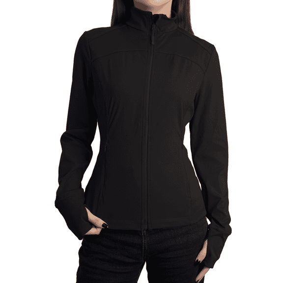 Womens Running Jackets Slim Fit Athletic Jackets Workout Full Zip Up Yoga Top with Pockets and Thumb Holes