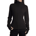 thumbnail image 1 of Womens Running Jackets Slim Fit Athletic Jackets Workout Full Zip Up Yoga Top with Pockets and Thumb Holes, 1 of 5