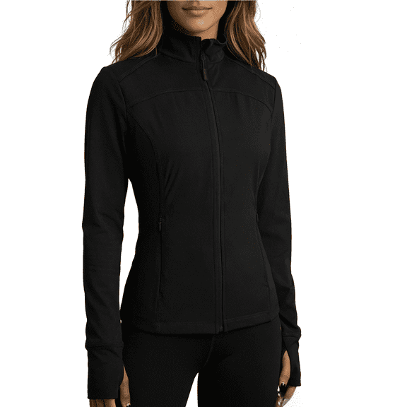Womens Running Jackets Slim Fit Athletic Jackets Workout Full Zip Up Yoga Top with Pockets and Thumb Holes