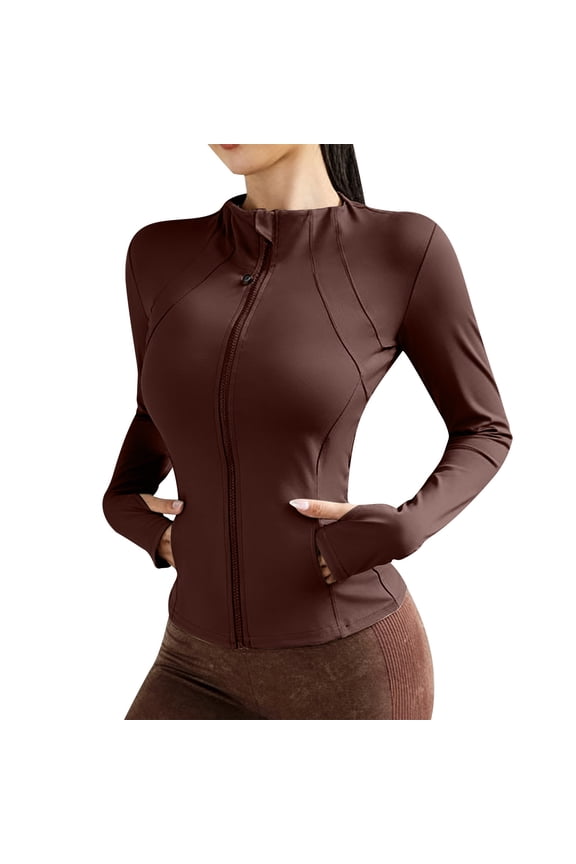 Womens Running Jackets UPF 50+ Sun Protection Jackets Lightweight Slim Fit Workout Jacket Zip Up Athletic Track Gym Tops with Pockets & Thumb holes