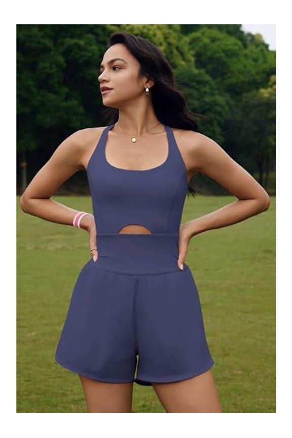 Womens Running Onesie Workout Rompers Athletic Romper One Piece Outfits Exercise Jumpsuits Gym Yoga Clothes