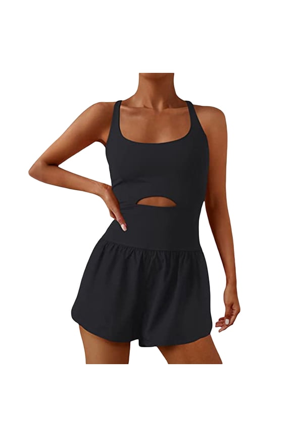 Womens Running Onesie Workout Rompers One Piece Outfits Exercise Jumpsuits Gym Yoga Short Clothes