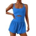 thumbnail image 1 of Womens Running Onesie Workout Rompers One Piece Outfits Exercise Jumpsuits Sleeveless Athletic Tennis Romper Gym Yoga Clothes, 1 of 5