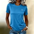 thumbnail image 1 of Womens Running Shirts Summer Quick Dry Crewneck Short Sleeve Basic Tee Women Soft Breathable Tshirt Slim Dry Fit Shirts Workout Tops Athletic Yoga Sports Tshirts, Light Blue S, 1 of 8
