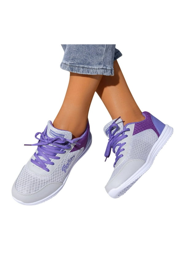 Womens Running Shoes Comfortable Slip On Breathable Lace Up Sneakers Athletic Sports Walking Shoes