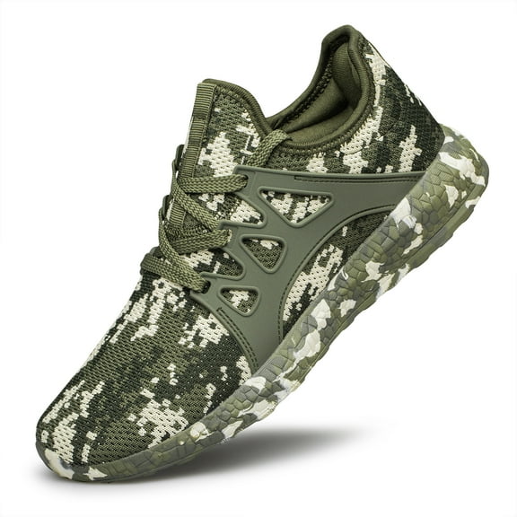 Womens Running Shoes Slip-on Lightweight Breathable Mesh Athletic Walking Sneakers Camouflage Green