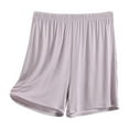 thumbnail image 1 of Womens Running Shorts New Womens Pajama Shorts Soft Comfortable Lightweight Elastic Drawstring Plus Size Pajama Bottoms Shorts with Pockets New Gray 3XL, 1 of 6