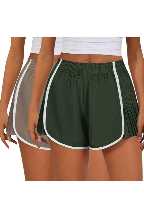 Womens Running Shorts Flowy Pleated Workout Skort Athletic Skirts Summer High Waisted Tennis Sporty Workout Gym Short