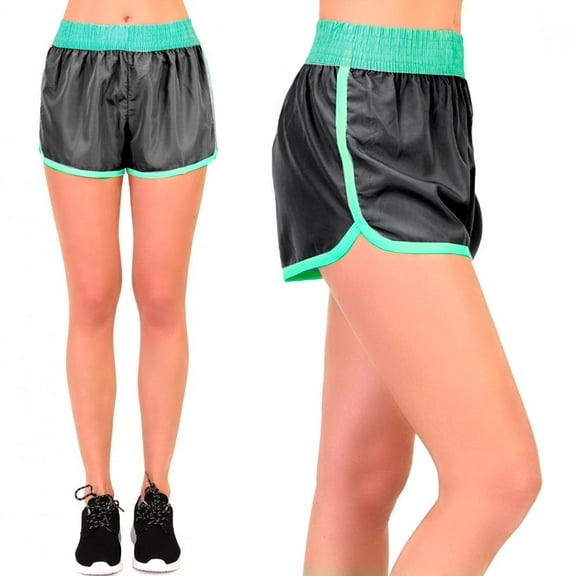 Womens Running Shorts Sweat Yoga Lounge Sport Athletic Gym Walking Black Short S