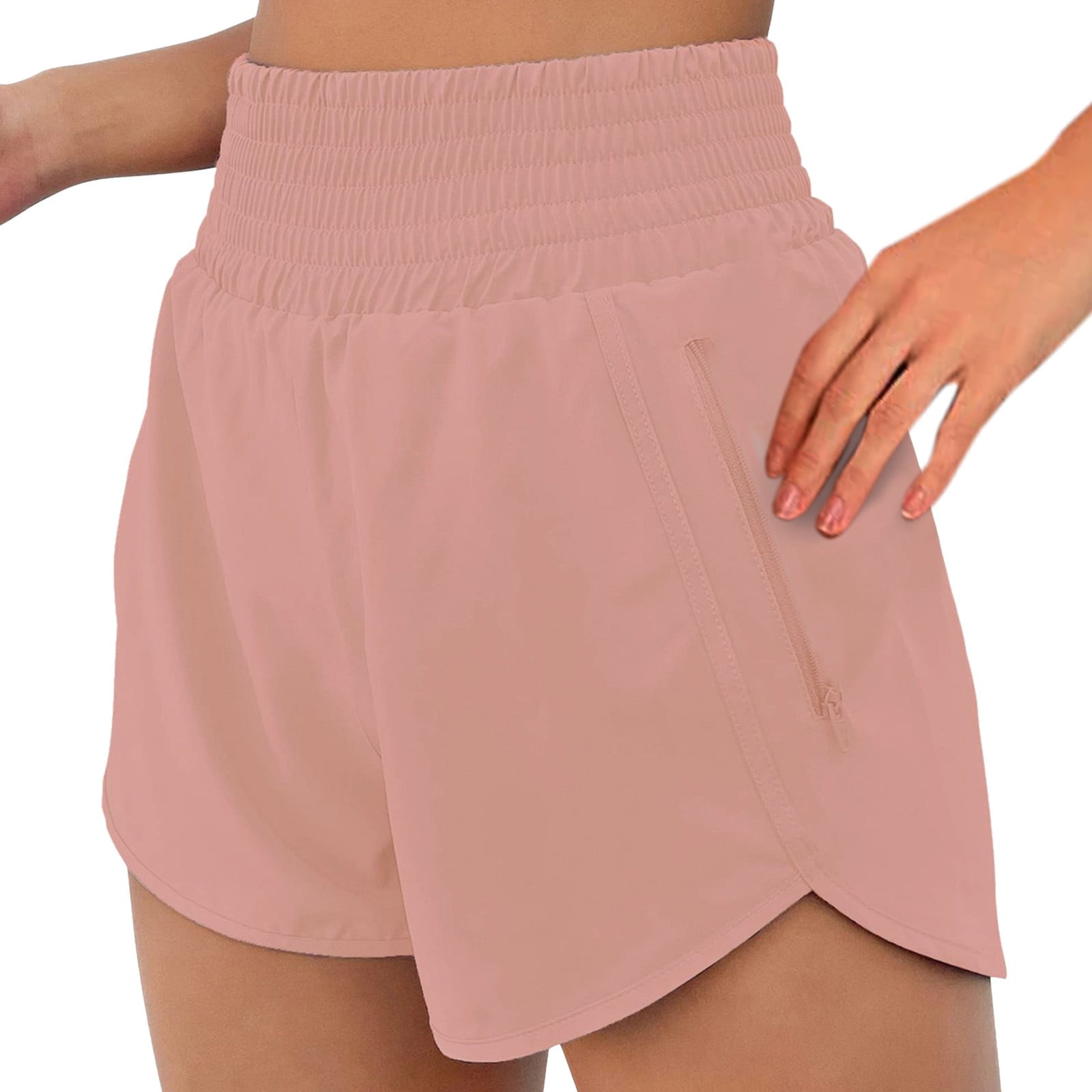 Womens Running Shorts Workout Elastic Waist Athletic Yoga Pants Sports