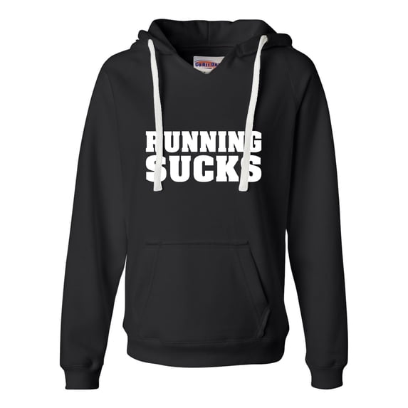 Womens Running Sucks Funny Work Out Gym Deluxe Soft Hoodie
