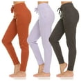 thumbnail image 1 of Womens Running Workout Fleece Joggers Sweatpants with Pockets and Ealstic Cuff, Pack of 3 Up to XXL, 1 of 5