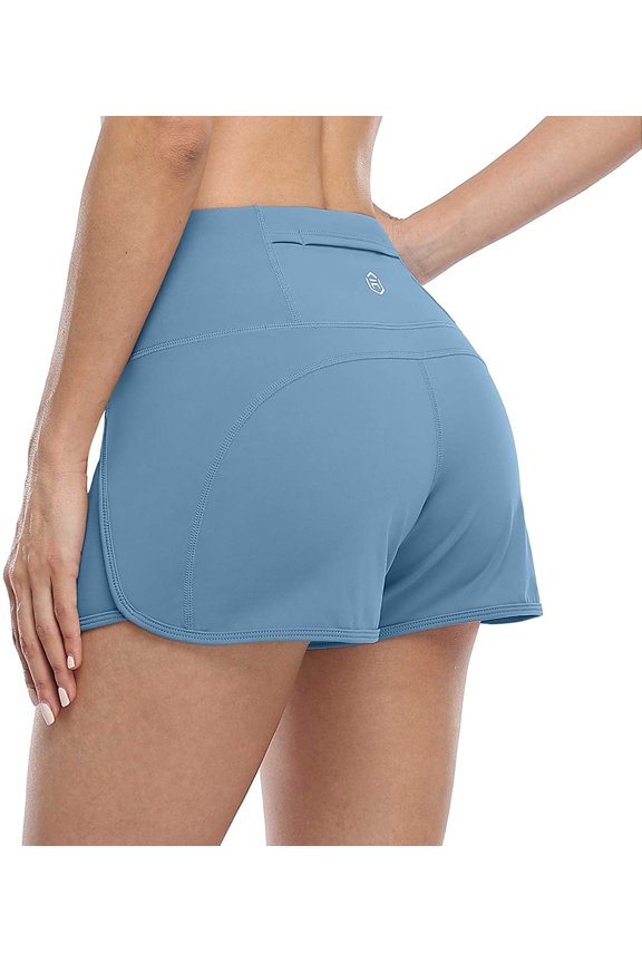 Womens Running Workout Shorts with Pockets Gym Athletic Sports Shorts