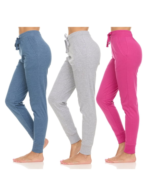 Womens Running Workout Yoga Leggings with Pockets and Ealstic Cuff, Pack of 3 Up to XXL