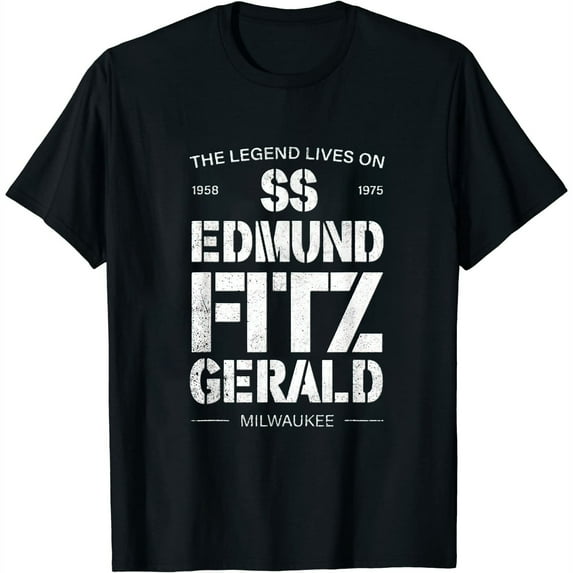 Womens S S Edmund Fitzgerald Great Lakes Maritime Nautical Ship T-Shirt Black 2X-Large
