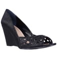 thumbnail image 1 of Womens SC35 Cathieef Wedge Rhinestone Evening Pumps - Black, 1 of 6