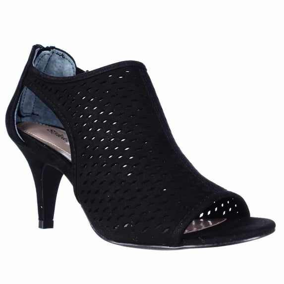 Womens SC35 Haddiee Perforated Caged Peep Toe Heels - Black