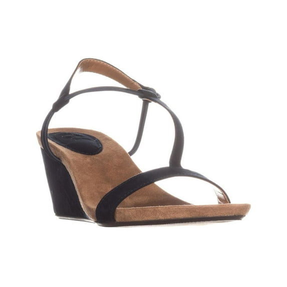 Womens SC35 Mulan T-Strap Wedge Sandals, Navy