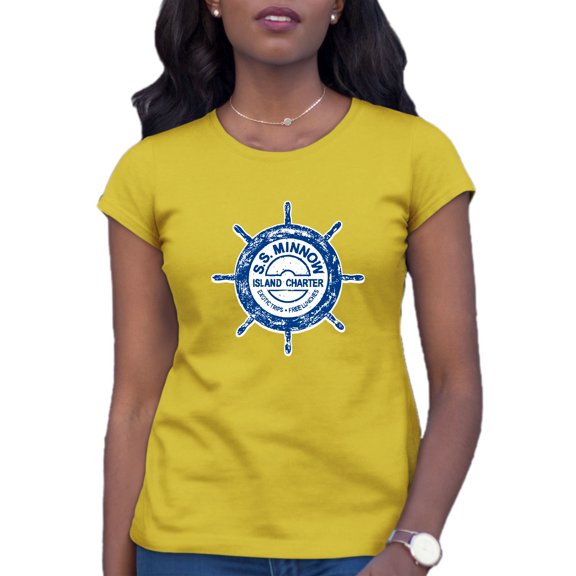 Womens SS Minnow Funny Retro T-Shirt