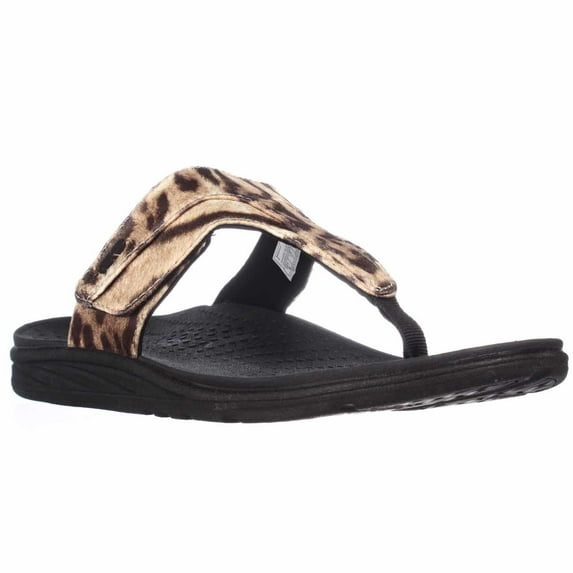 Womens Sabara by Revitalign Shoreline T-Strap Arch Support Flip Flop Sandals - Leopard