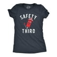 thumbnail image 1 of Womens Safety Third T Shirt Funny Fourth Of July Fireworks Dangerous Joke Tee for Ladies Womens Graphic Tees, 1 of 9