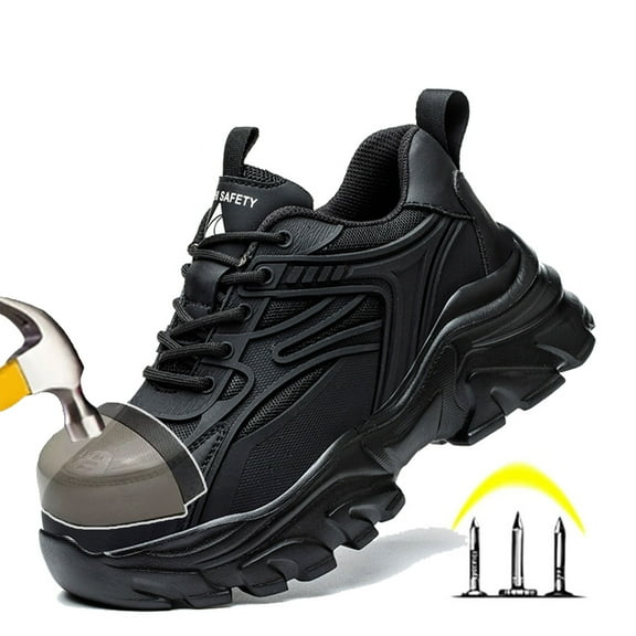 Womens Safety Trainers For Work Shoes Breathable Steel Toe Puncture Proof  Lace Up Sport Work Sneakers Construction Security Thick Boots