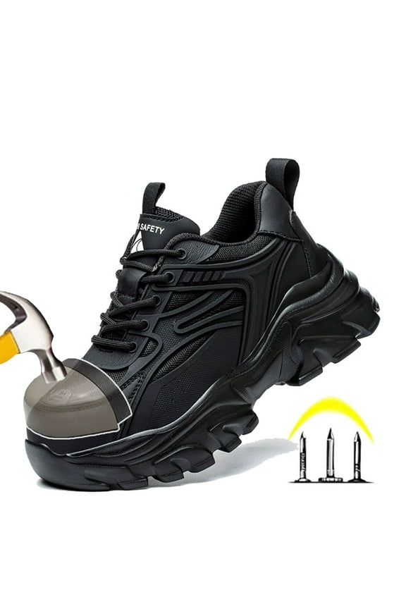 Womens Safety Trainers For Work Shoes Breathable Steel Toe Puncture Proof  Lace Up Sport Work Sneakers Construction Security Thick Boots