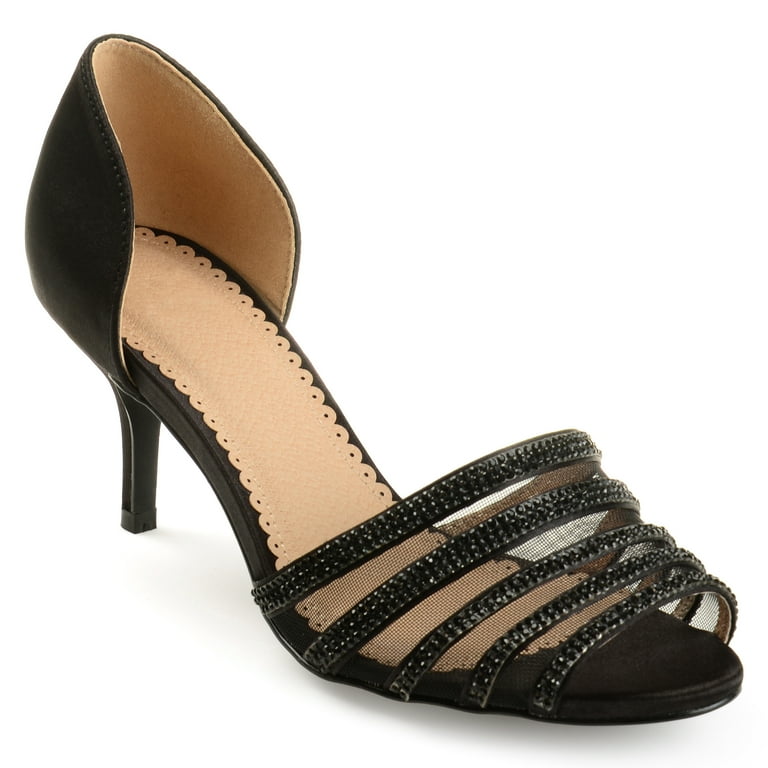 Womens Salem Satin D'orsay Peep-toe Rhinestone High Heels