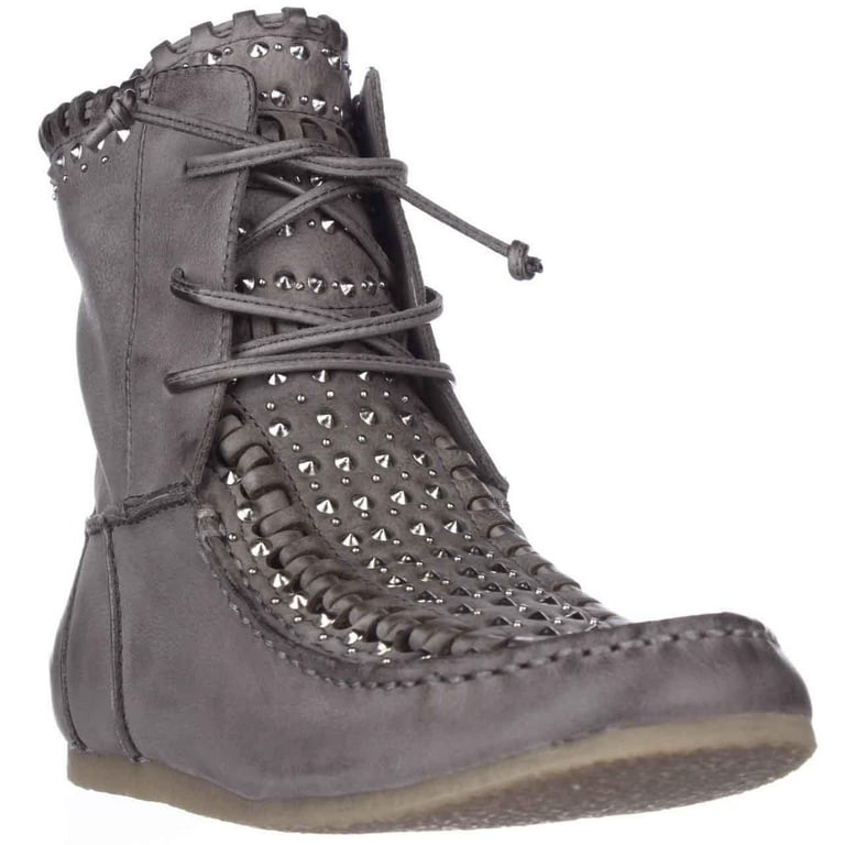 Gray moccasin boots hot sale
