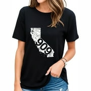 Womens San Bernardino Area Code 909 Shirt, California Gift Black 2XL