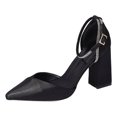 thumbnail image 1 of Womens Sandals 2024 Spring Fashion Versatile High Heel Square Heel Pointed Hollow Sandals Black 42, 1 of 8