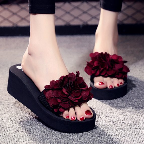 Womens Sandals,AXXD Women's Shoes Fashion Metallic Decorated Candy Color Slippers With Flat Heels for Girls' Easter Outfits Red 6.5