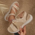 thumbnail image 1 of Womens Sandals Arch Support Comfortable Walking Sandals Adjustable Straps Cushioned Footbed Breathable Lightweight Non Slip Sporty Cross Strap Outdoor Summer Khaki,Size 40, 1 of 9