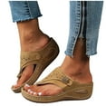 thumbnail image 1 of Womens Sandals Arch Support Slippers Fashion Orthotic Flip Flops Ladies Slip On Lightweight Comfortable Thong Sandals Brown 9, 1 of 8