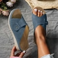 thumbnail image 1 of Womens Sandals Arch Support Wedge Open Toe Slip-on Peep Toe Slides Sandals Slippers Women Dressy Comfortable Summer Casual Sandals Blue 38, 1 of 4