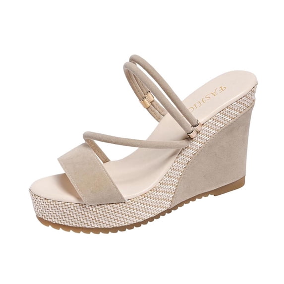 Womens Sandals Baeitkot Women's Versatile Plus-Size Two-Way Breathable Wedge Shoes Comfortable Summer Slippers